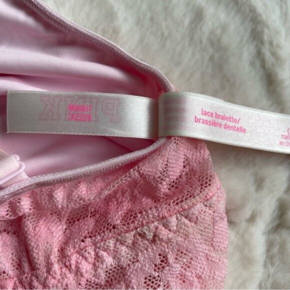 Victoria's Secret PINK | Cotton Candy Plunge Lace Bralette | Size Extra Small - Picture 10 of 11